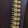 IMG_20260804_120755 One gram gold Jewellery | Long Antique Lakshmi kasula haram with green Crystals