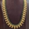 IMG_20260804_120846 One gram gold Jewellery | Long Antique Lakshmi kasula haram with green Crystals