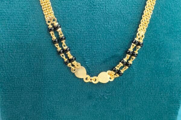 One Gram gold Jewellery | long black beads | with Corals with out locket | 24 inches