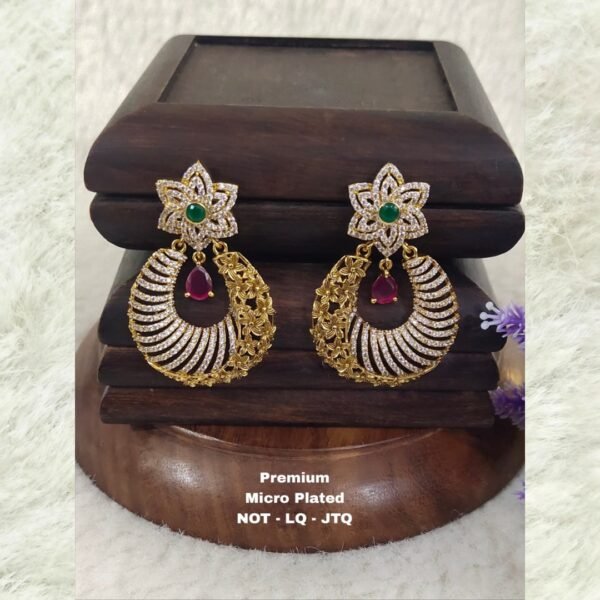 One gram gold Antique Chandbali earrings..