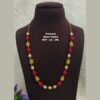 Hand made pumpkin shape coral chain with Kattutiga, swaroski pearls and antique beads
