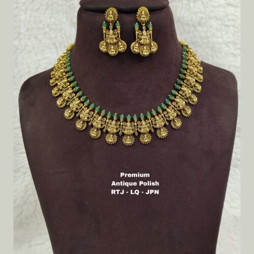 One gram gold Jewellery - Antique kasu Necklace