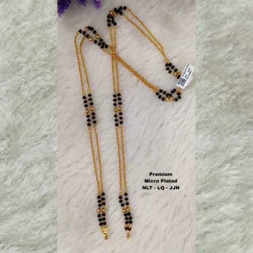 One Gram gold long black beads with out locket... 30 nches One Gram gold long black beads with out locket... 30 Inches