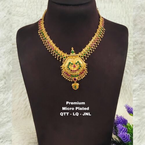 One gram gold Muvvala Necklace Gold Replica one gram gold Jewellery