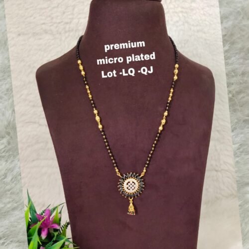 One gram gold black beads with black stones  locket