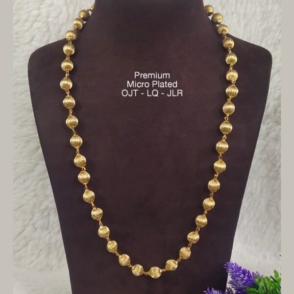 One gram gold Jewellery - plain pumpkin shape beads chain