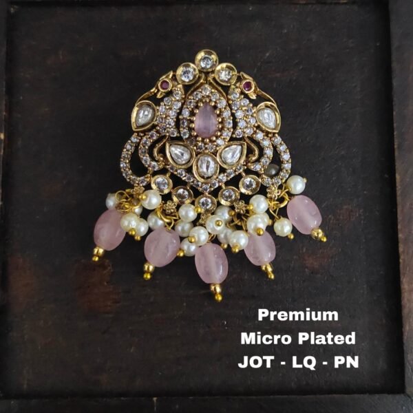 One gram gold lockets ... Victorian locket with baby pink beads