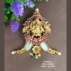 One gram gold Jewellery | One gram gold puligoru Ganesh locket with kundan Stones