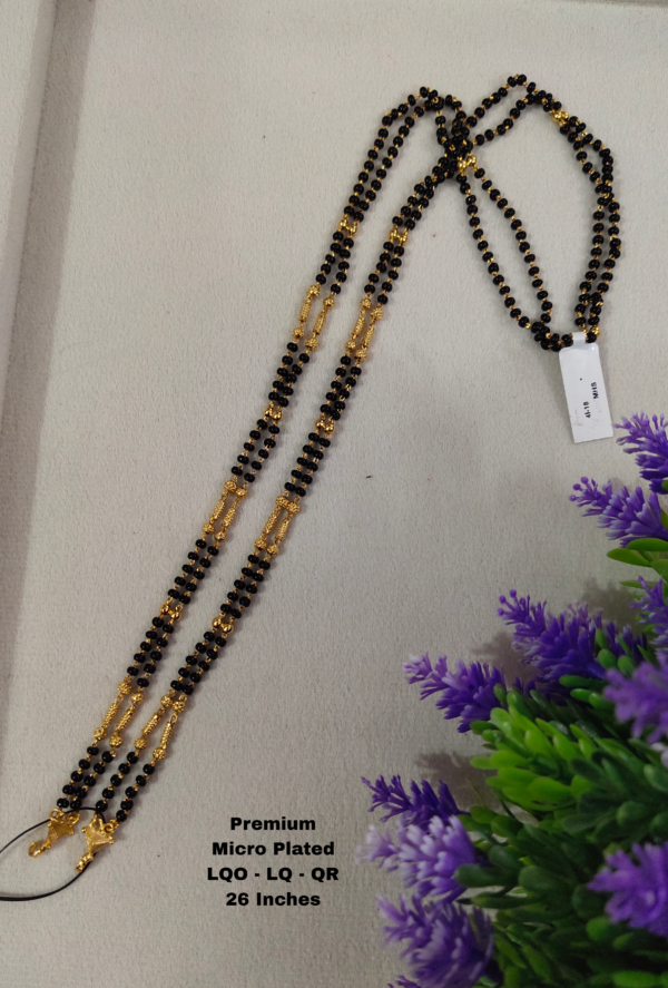 One gram gold Jewellery | long black beads with out locket | 26 inches