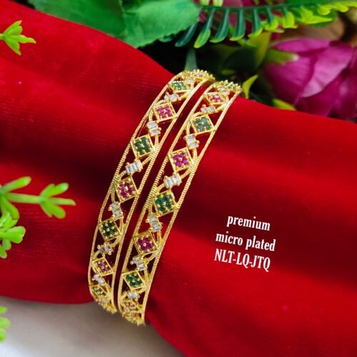 One gram gold jewellery - One gram gold Bangles - Lush queens jewellery