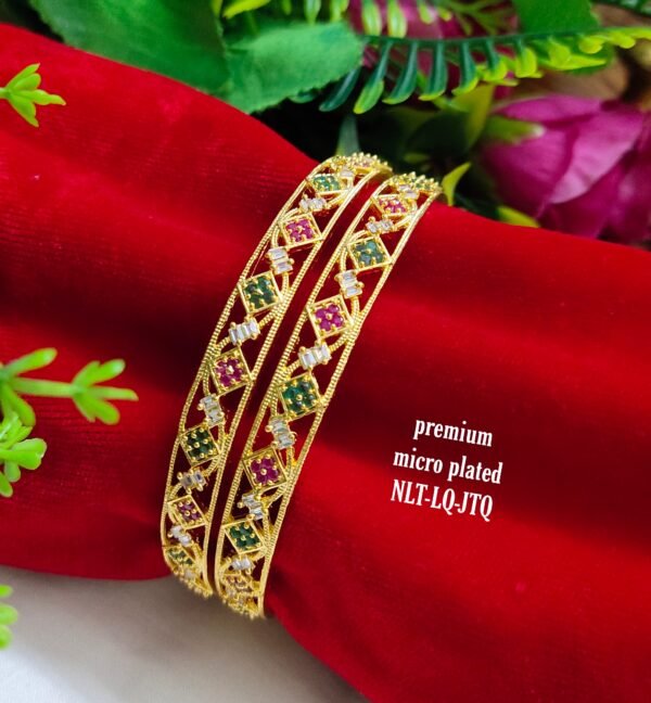One gram gold jewellery - One gram gold Bangles - Lush queens jewellery