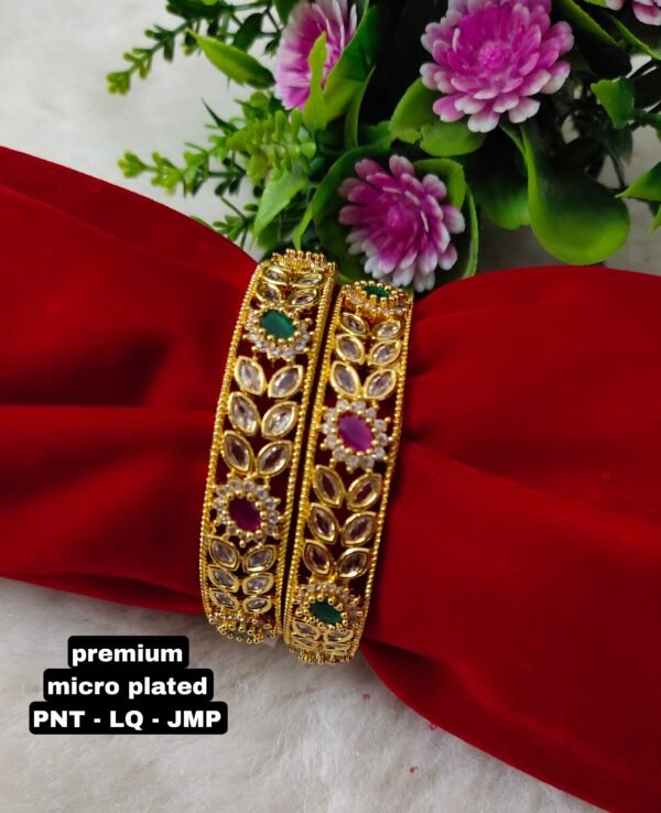 One gram gold jewellery - One gram gold Bangles - Lush queens Jewellery