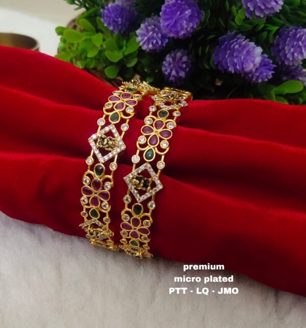 One gram gold Jewellery - One gram gold Bangles - Function wear Bangles - South Indian Jewellery