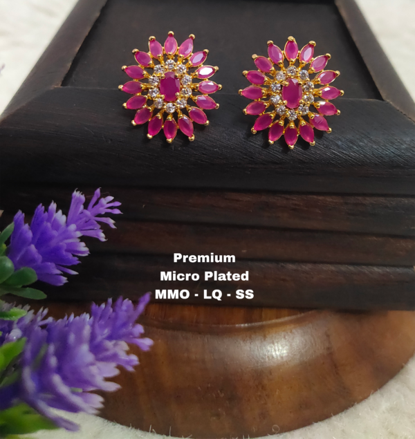 One gram gold Jewellery - One gram gold earrings - South indian jewellery