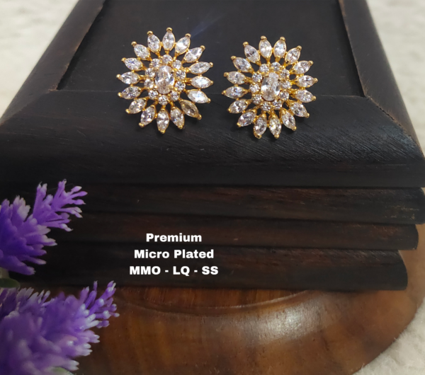One gram gold Jewellery - One gram gold earrings - South indian jewellery