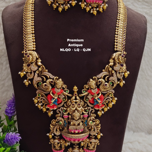 One Gram Gold Jewellery - Antique Lakshmi Haram - Lush Queens Jewellery