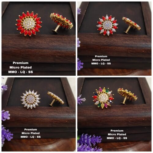 One gram gold Jewellery - One gram gold Earrings - South Indian Jewellery