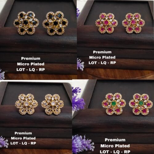 One gram gold Earrings - One gram gold Jewellery - South indian jewellery