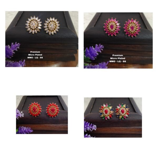 One gram gold Jewellery - One gram gold earrings - South indian jewellery