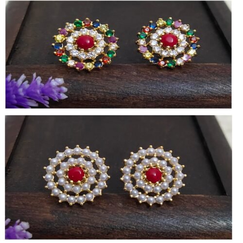 One gram gold Jewellery - One gram gold Earrings - Stud earrings