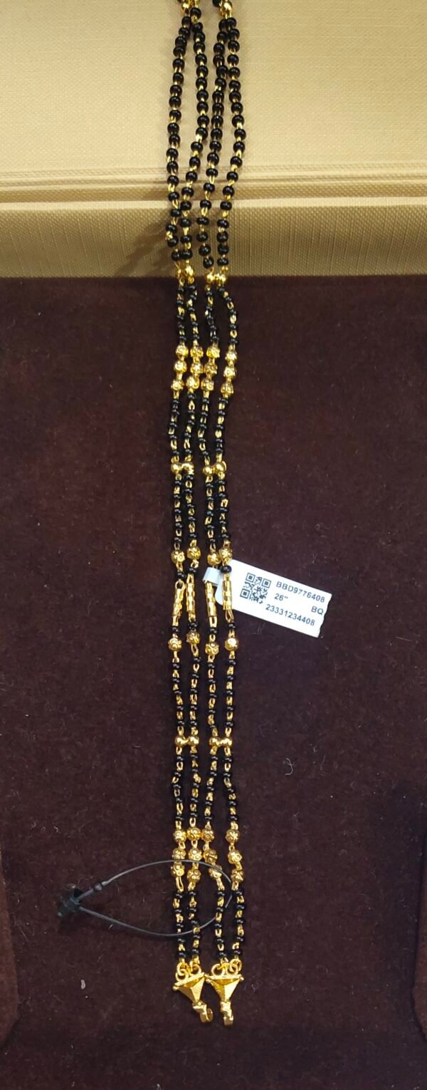 One Gram gold Jewellery |long black beads with out locket | 26 inches