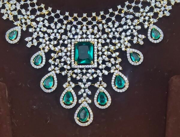One gram gold Daimod finish haram | One gram gold Bridal Jewellery