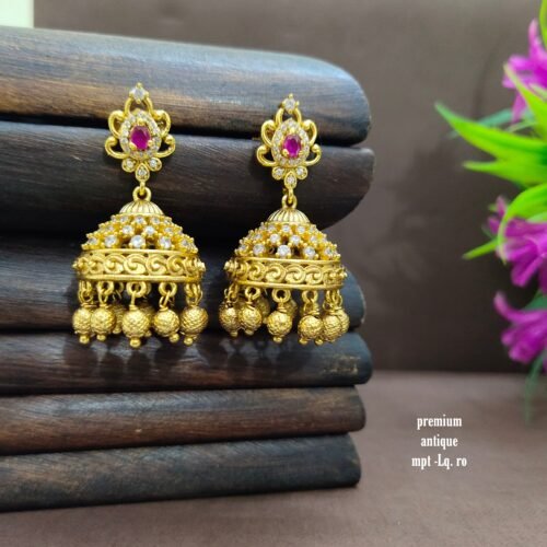 One gram gold Jewellery - One gram gold Earrings -   Jhumka earrings