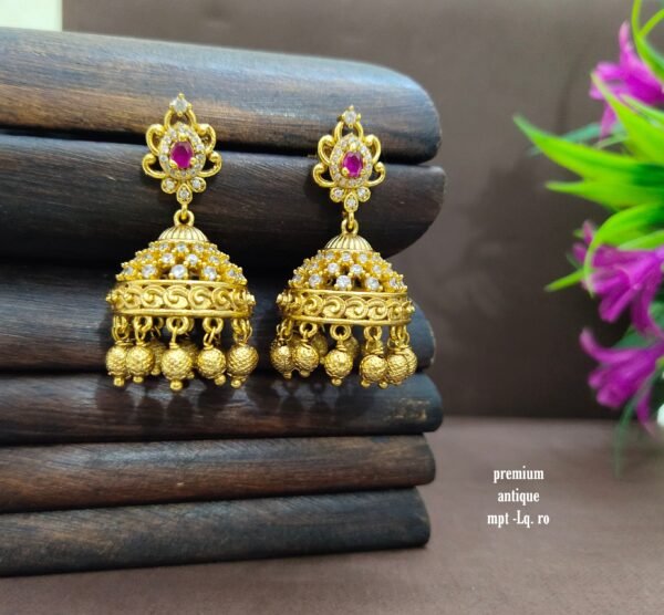 One gram gold Jewellery - One gram gold Earrings -   Jhumka earrings