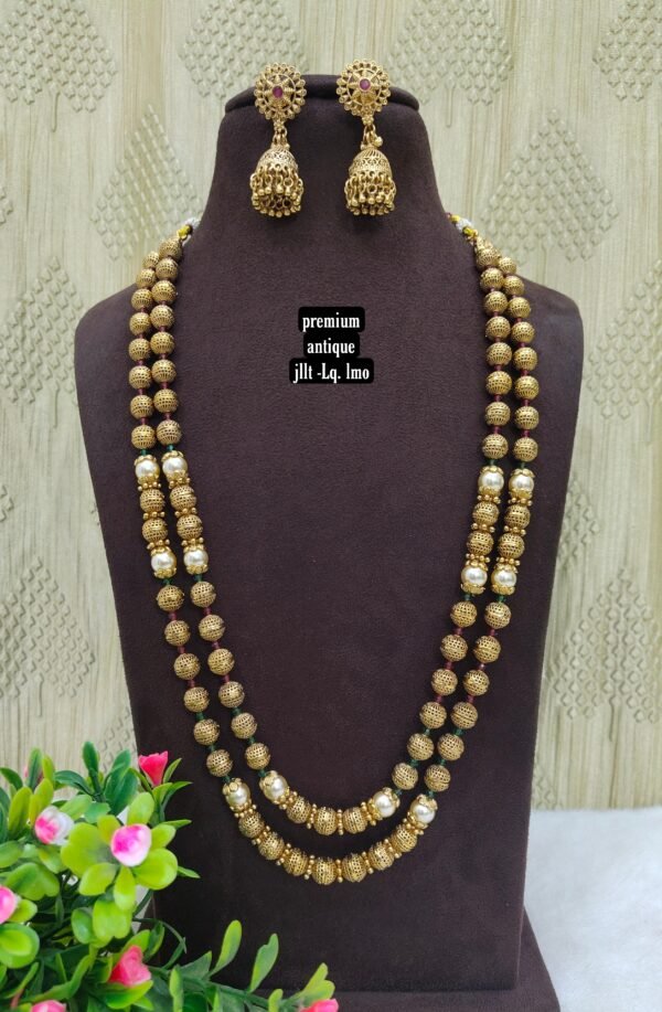 One gram gold Antique beads chains - One gram gold Jewellwery