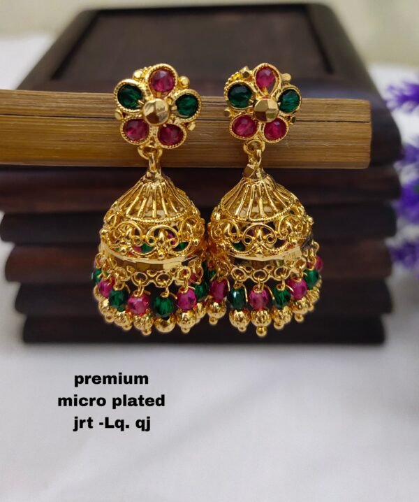 One gram gold Jewellery - One gram gold Earrings -   Jhumka earrings