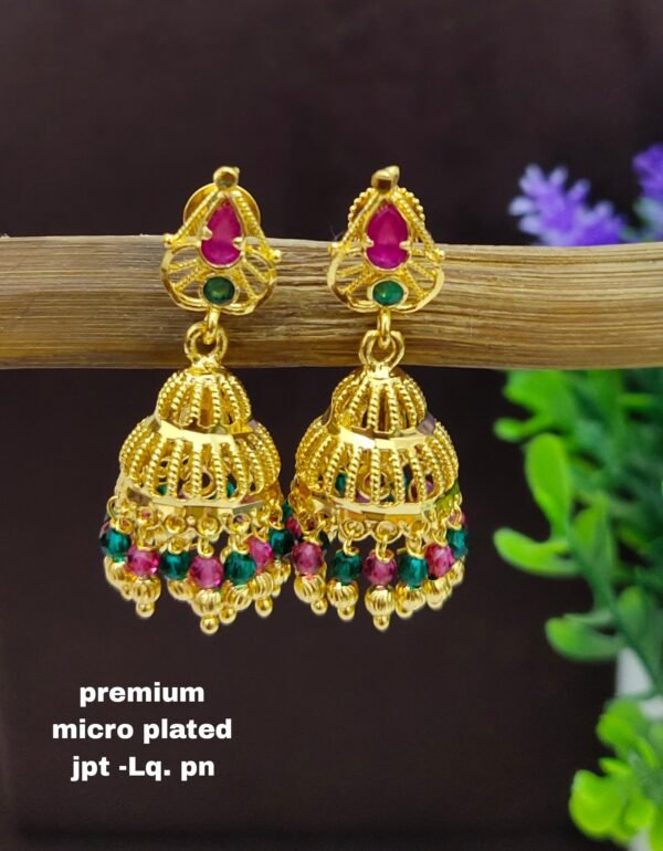 One gram gold Jewellery - One gram gold Earrings - Jhumka earrings