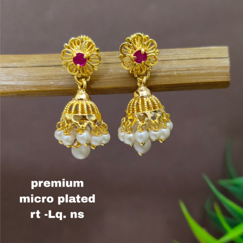 One gram gold Jewellery - One gram gold Earrings -   Jhumka earrings