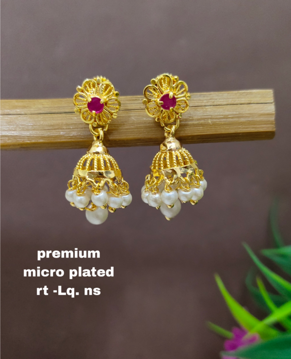 One gram gold Jewellery - One gram gold Earrings -   Jhumka earrings