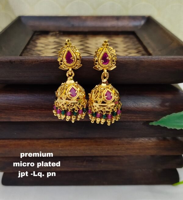 One gram gold Jewellery - One gram gold Earrings -  Jhumka - earrings