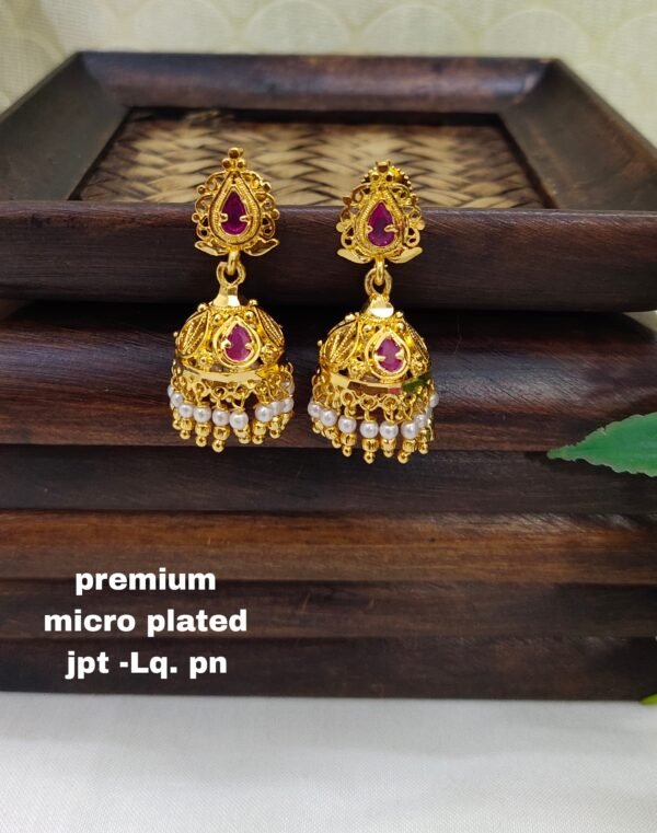 One gram gold Jewellery - One gram gold Earrings -  Jhumka - earrings