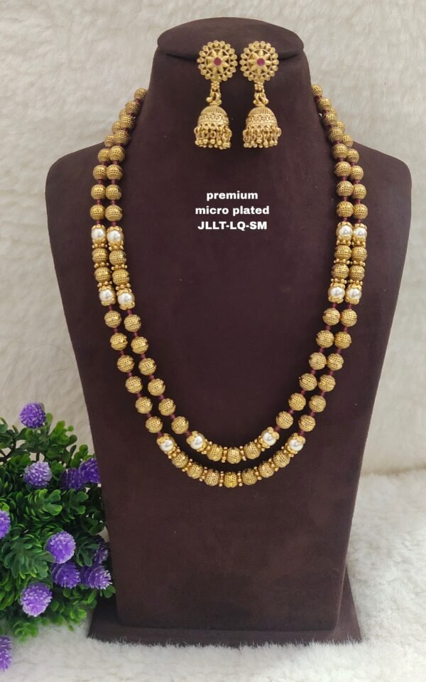 One gram gold Antique beads chains - One gram gold Jewellwery