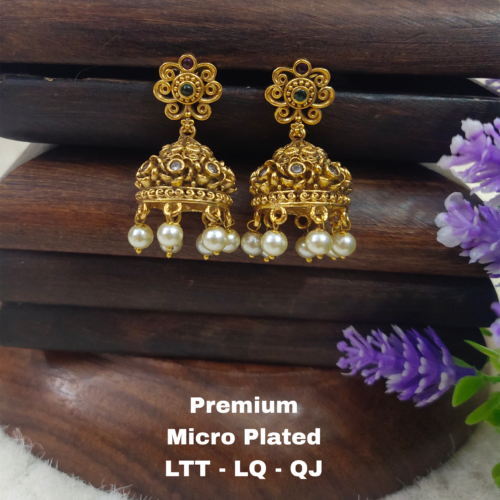 One gram gold Jewellery - One gram gold Earrings -   Jhumka earrings