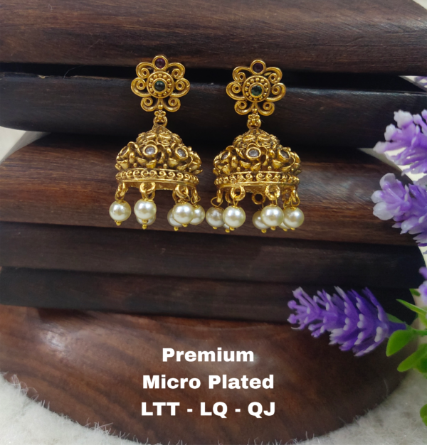 One gram gold Jewellery - One gram gold Earrings -   Jhumka earrings