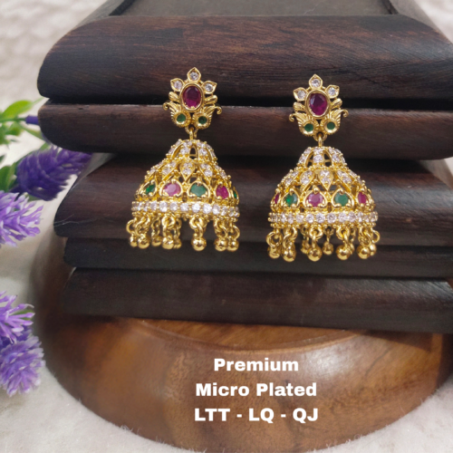 One gram gold Jewellery - One gram gold Earrings -   Jhumka earrings