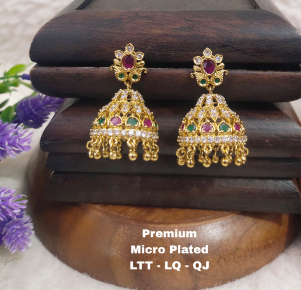 One gram gold Jewellery - One gram gold Earrings -   Jhumka earrings