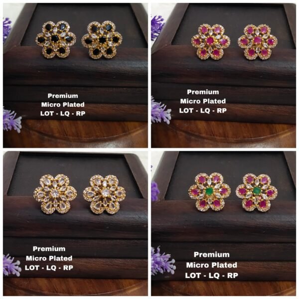 One gram gold earrings - One gram gold Jewellery - Stud earrings