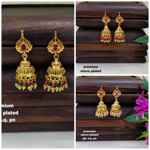 One gram gold Jewellery - One gram gold Earrings - Jhumka earrings