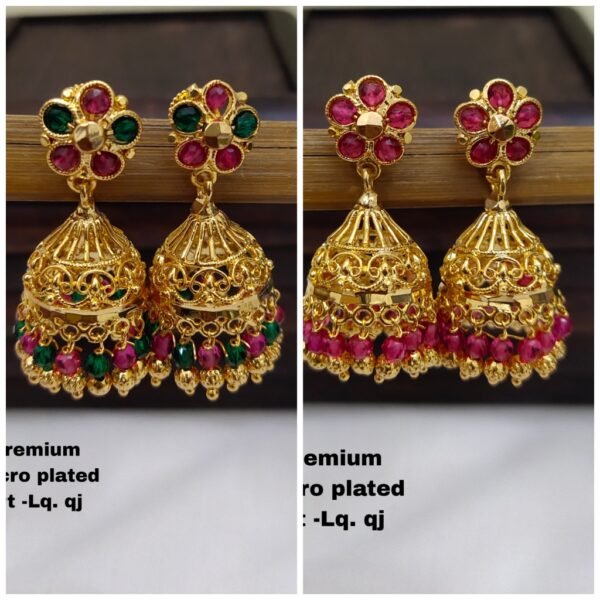 One gram gold Jewellery - One gram gold Earrings -   Jhumka earrings