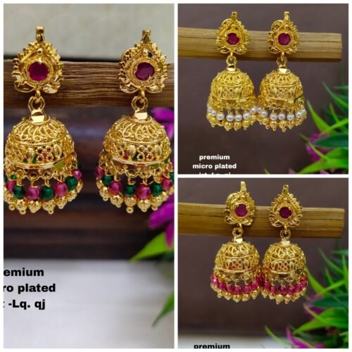 One gram gold Jewellery - One gram gold Earrings - Jhumka earrings