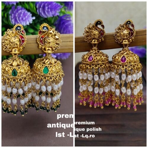 One gram gold Jewellery - One gram gold Earrings -   Jhumka earrings