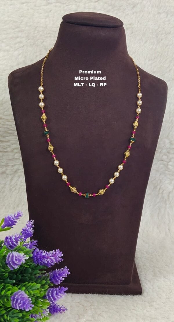One gram gold  chetan beads chains  one gram gold pearls chains