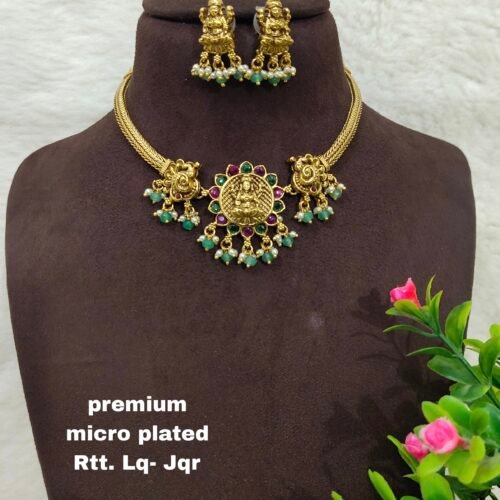 One gram gold Jewellery - South Indian Jewellery - One gram gold Antique Necklaces