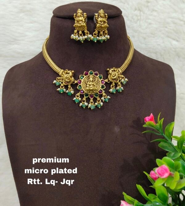 One gram gold Jewellery - South Indian Jewellery - One gram gold Antique Necklaces