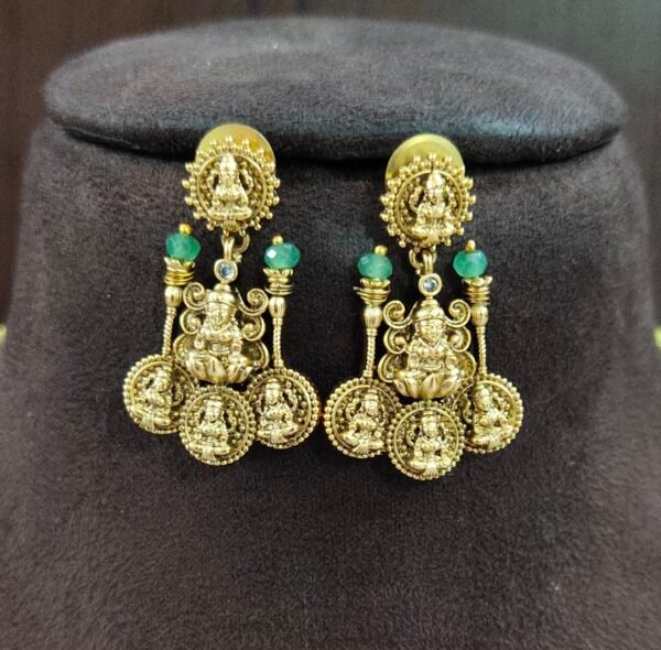 IMG_20260804_122952 (1) One gram gold Necklace | One gram gold Jewellery | Lakshmi Kasula Haram With green Crystals