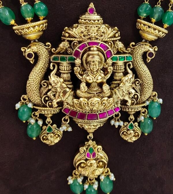 One gram gold Jewellery  | One gram gold Necklace | Lakshmi devi Long Necklace